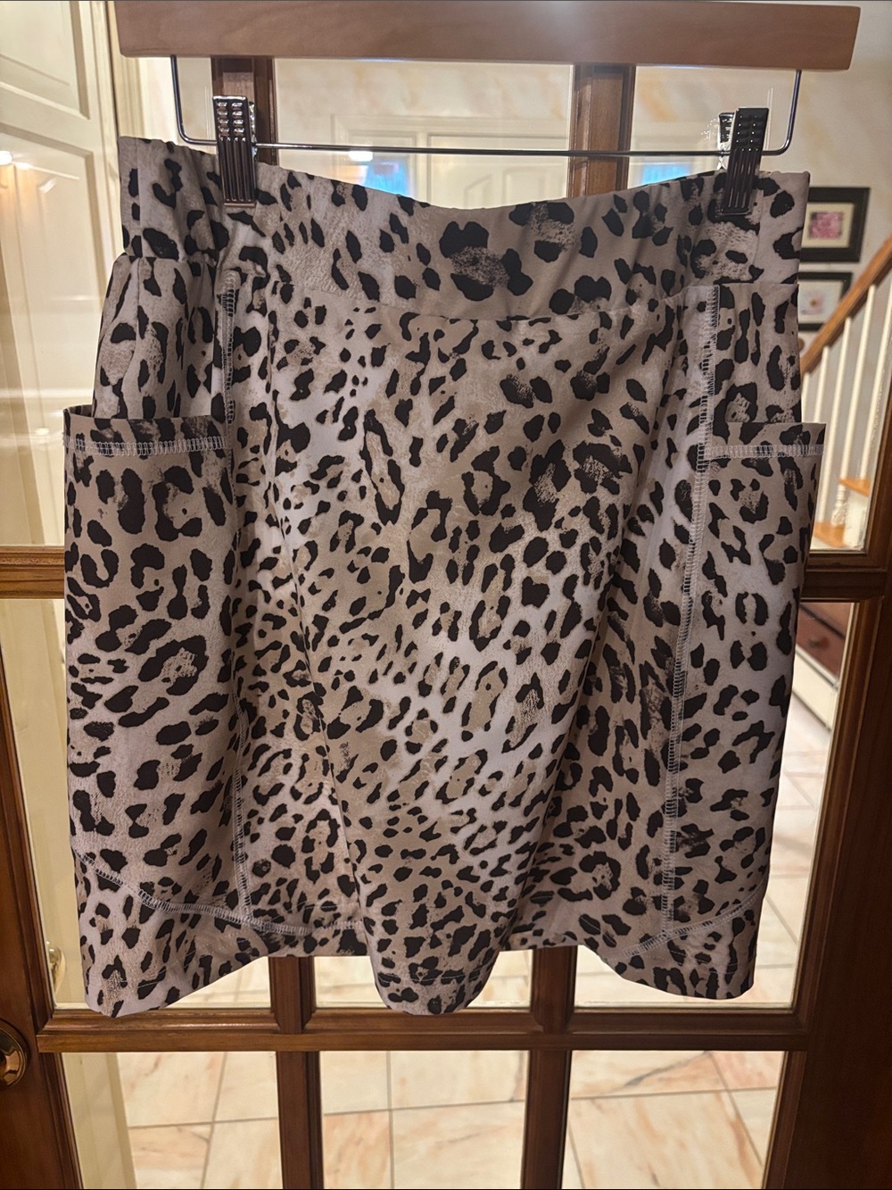 Chico's Taupe and Black Leopard Mini Skirt